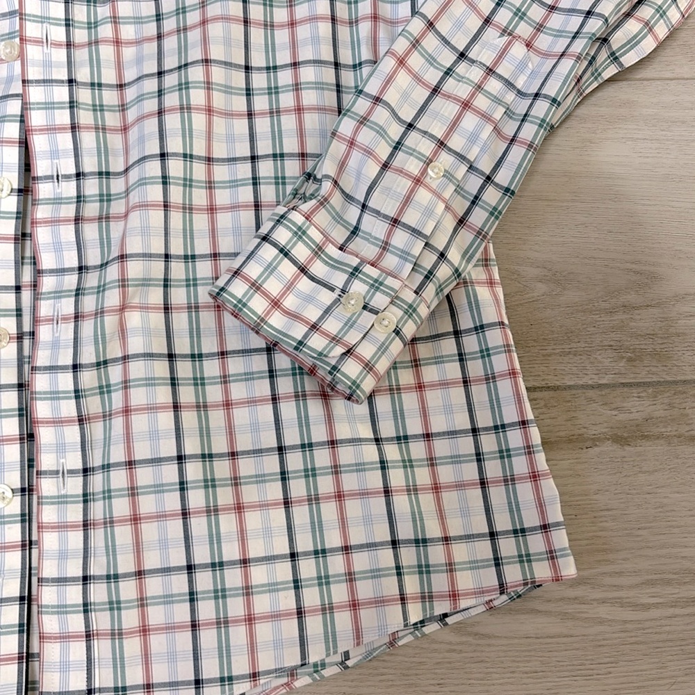 Like New! Brooks Brothers windowpane Reg Fit Dress Shirt Non-Iron Size Medium - Picture 4 of 7